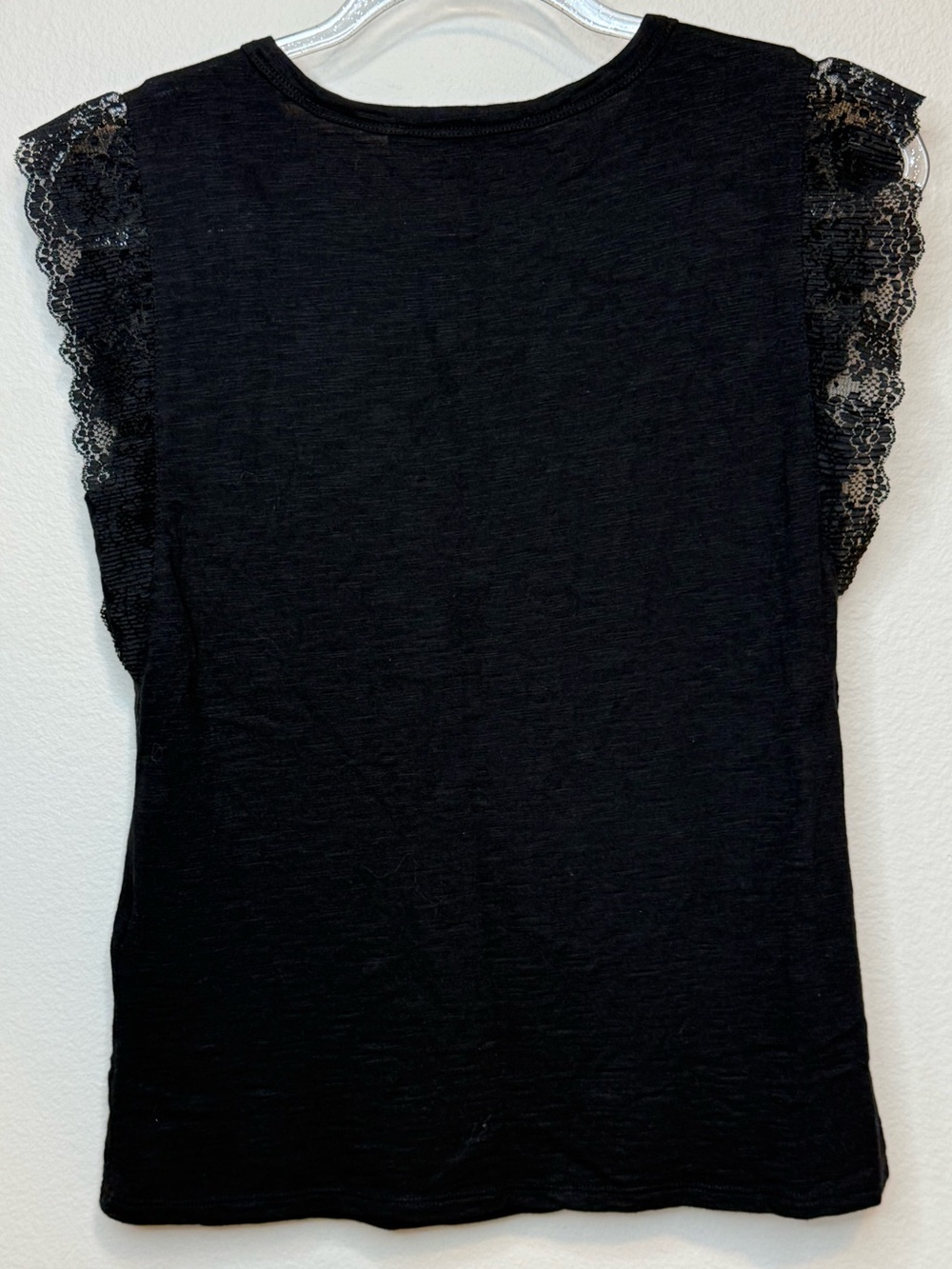 White House Black Market Black Lace-Sleeve Top XS - Picture 3 of 8